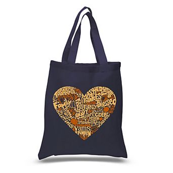 Thanksgiving Heart - Small Word Art Tote Bag