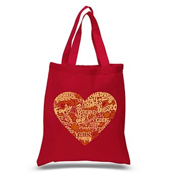 Thanksgiving Heart - Small Word Art Tote Bag