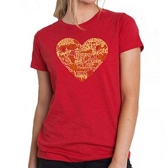 Thanksgiving Heart - Women's Premium Blend Word Art T-shirt