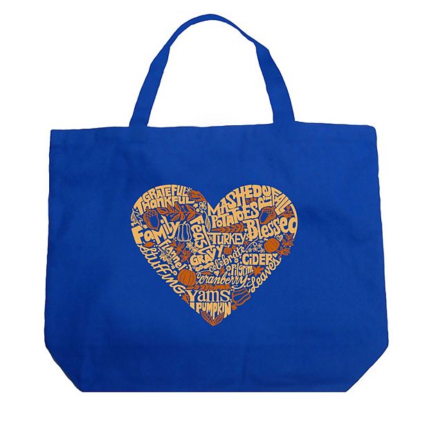 Thanksgiving Heart Large Word Art Tote Bag