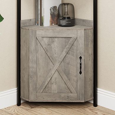Corner Shelf Cabinet 70.9 Inch Tall Corner Bookshelf Industrial Shelves Rustic Storage Rack