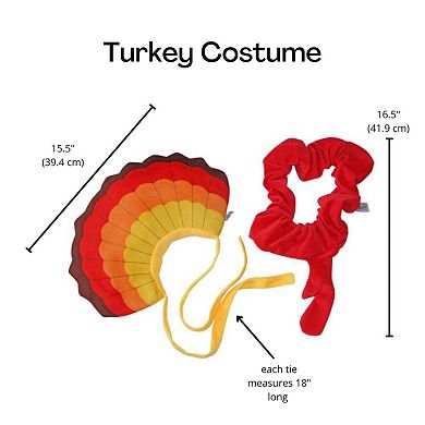 Midlee Turkey Beard & Tail Thanksgiving Dog Costume