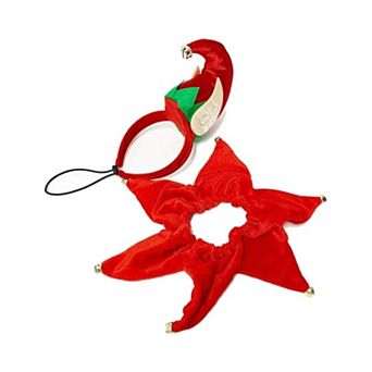 Midlee Elf Dog Hat With Bell Neck Band Dog Costume