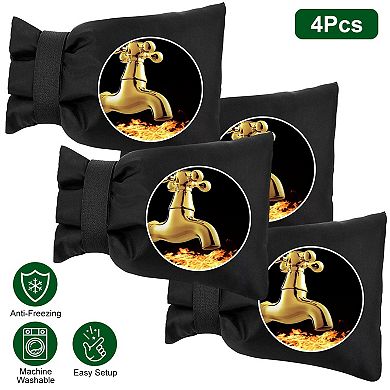 4Pcs Outdoor Faucet Covers, Winter Freeze Protection Hose Bib Socks for Garden & Outside Spouts