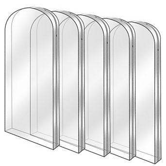5-Pack 60" Garment Bags for Hanging Clothes Dustproof, Waterproof, Clear