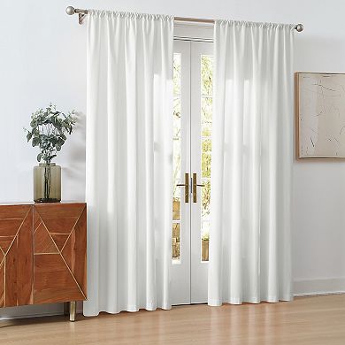 Cannon Solid Cotton Percale Window Curtain Pair