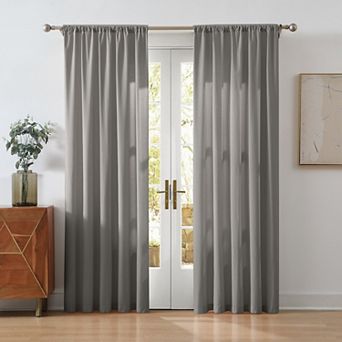 Cannon Solid Cotton Percale Window Curtain Pair