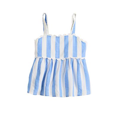 Girls 7-16 Self Esteem Back Cut Out Sleeveless Babydoll Top