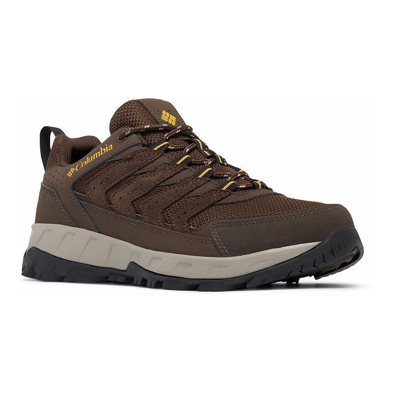 Columbia Strata Trail Men's Low Waterproof Hiking Shoes, Size: 9, Cordovan Golden Yellow