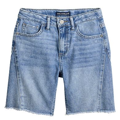 Girls 7-16 Vanilla Star Inset Denim Shorts