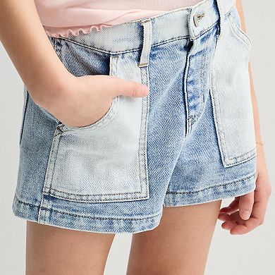 Girls 7-16 Vanilla Star Two Tone Soft Denim Shorts