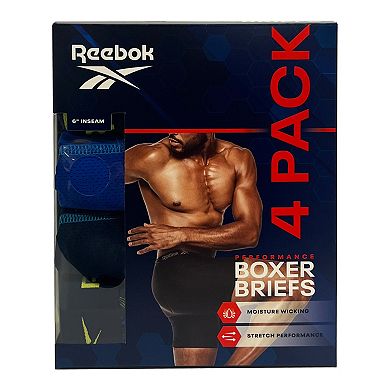 Men's Reebok 4-Pack Performance Boxer Brief Set