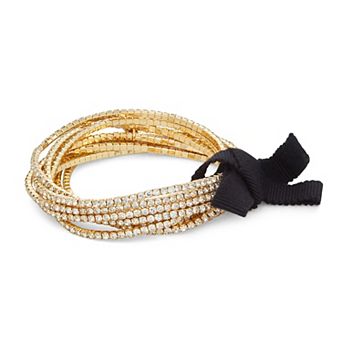 Simply Vera Vera Wang Gold Tone Crystal 7 pc Stretch Bracelet Set