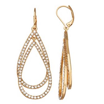 Simply Vera Vera Wang Simulated Crystal Elongated Orbital Leverback Earrings