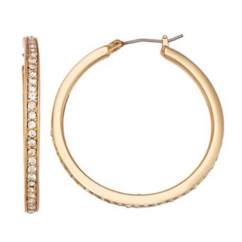 Simply Vera Vera Wang Simulated Crystal 40 mm Click-It Hoop Earrings