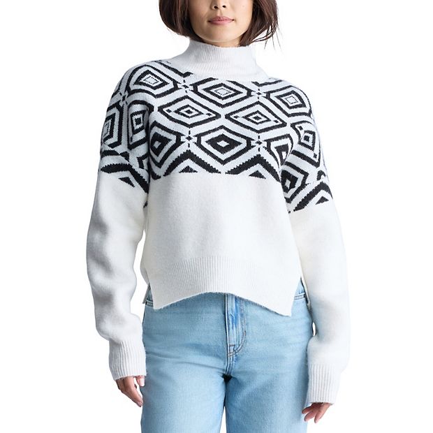 Women s Buffalo Jeans Walena Geometric Print Turtleneck Sweater