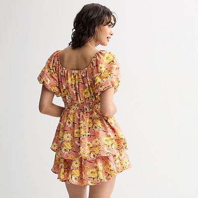 Juniors' Liberty Love Tiered Romper