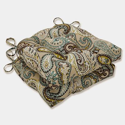Pillow Perfect Paisley Indoor Outdoor 17 x Tufted Wicker