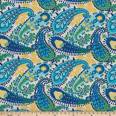 Pillow Perfect Paisley Indoor / Outdoor 18.5 in. x 19 in. Tufted Wicker Chair Pad with Ties 2-piece Set
