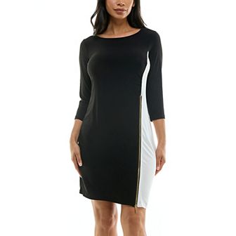 Women's Nina Leonard Colorblock Faux-Wrap Mini Dress