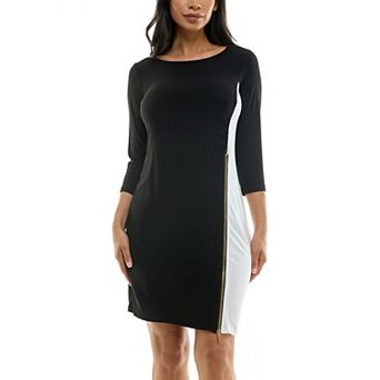 Women's Nina Leonard Colorblock Faux-Wrap Mini Dress