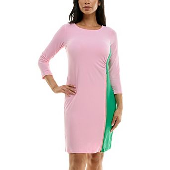 Women's Nina Leonard Colorblock Faux-Wrap Mini Dress