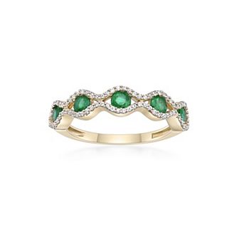 Gemminded 10k Gold Emerald & 1/4 Carat T.W. Diamond Ring