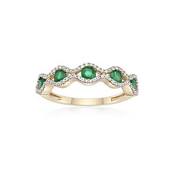 Gemminded 10k Gold Emerald & 1/4 Carat T.W. Diamond Ring