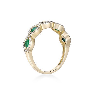 Gemminded 10k Gold Emerald & 1/4 Carat T.W. Diamond Ring