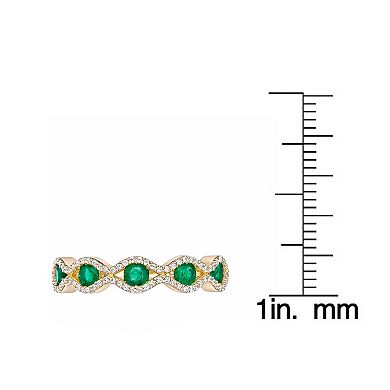 Gemminded 10k Gold Emerald & 1/4 Carat T.W. Diamond Ring