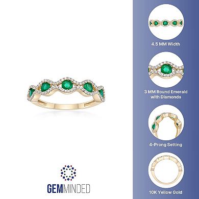 Gemminded 10k Gold Emerald & 1/4 Carat T.W. Diamond Ring