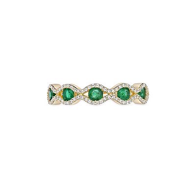Gemminded 10k Gold Emerald & 1/4 Carat T.W. Diamond Ring