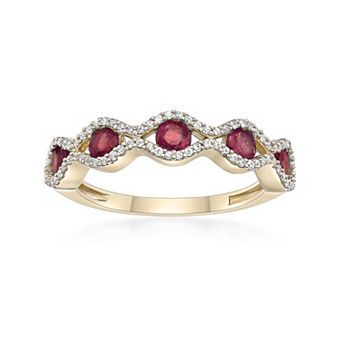 Gemminded 10k Gold Ruby & 1/4 Carat T.W. Diamond Ring