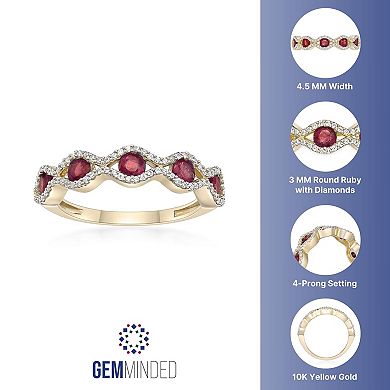 Gemminded 10k Gold Ruby & 1/4 Carat T.W. Diamond Ring