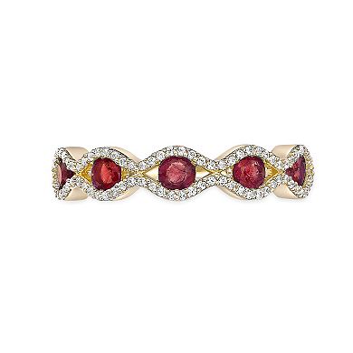 Gemminded 10k Gold Ruby & 1/4 Carat T.W. Diamond Ring