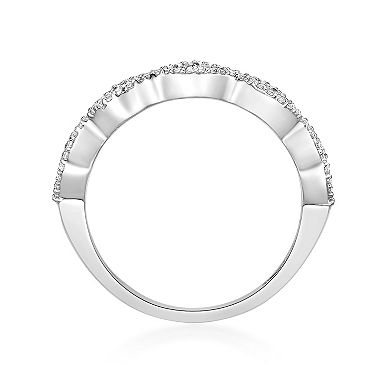 Gemminded 10k White Gold Sapphire & 1/4 Carat T.W. Diamond Ring