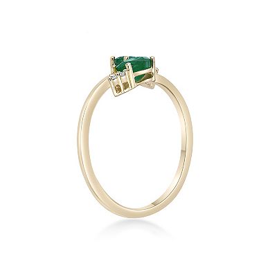 Gemminded 10k Gold Emerald & Diamond Accent Ring