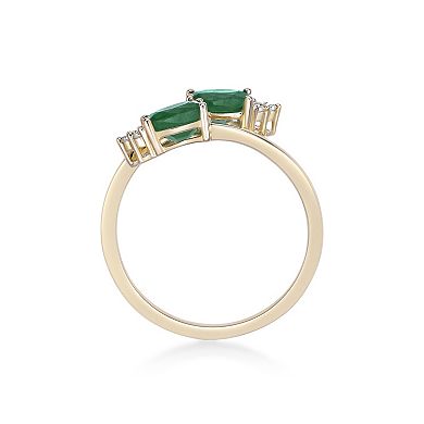 Gemminded 10k Gold Emerald & Diamond Accent Ring