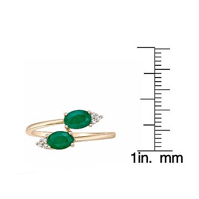 Gemminded 10k Gold Emerald & Diamond Accent Ring