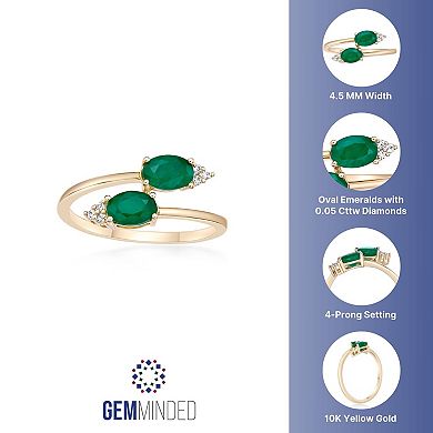Gemminded 10k Gold Emerald & Diamond Accent Ring
