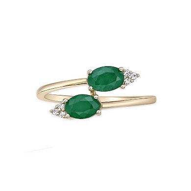 Gemminded 10k Gold Emerald & Diamond Accent Ring