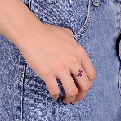 Gemminded 10k Gold Ruby & Diamond Accent Ring