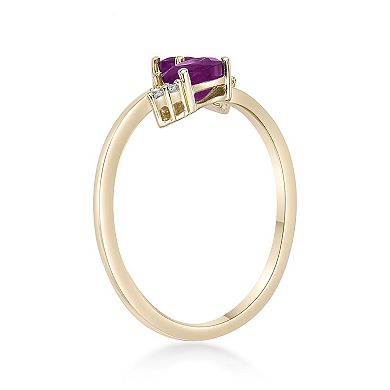 Gemminded 10k Gold Ruby & Diamond Accent Ring