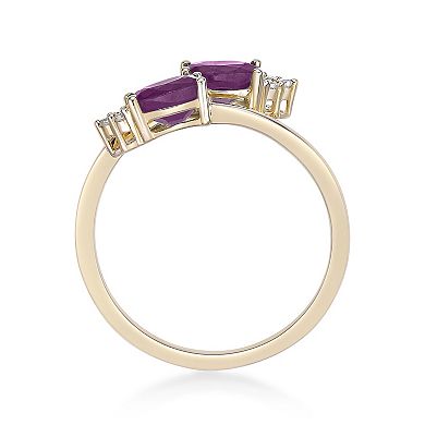 Gemminded 10k Gold Ruby & Diamond Accent Ring