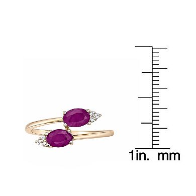 Gemminded 10k Gold Ruby & Diamond Accent Ring
