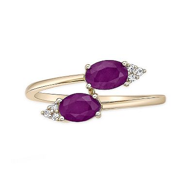 Gemminded 10k Gold Ruby & Diamond Accent Ring