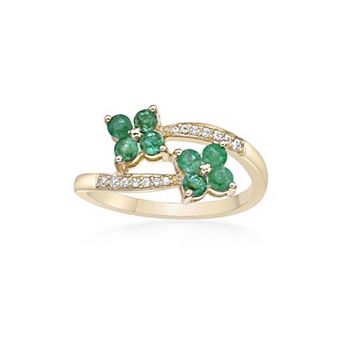 Gemminded 10k Gold Emerald & Diamond Accent Ring
