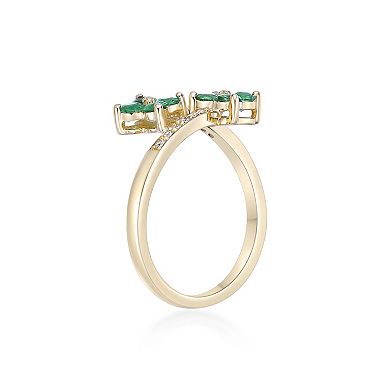 Gemminded 10k Gold Emerald & Diamond Accent Ring