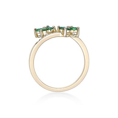 Gemminded 10k Gold Emerald & Diamond Accent Ring