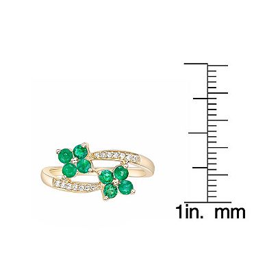 Gemminded 10k Gold Emerald & Diamond Accent Ring